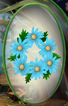 Celestial Blue Daisy Wreath