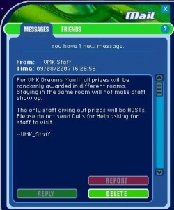 Dreams Staff Message