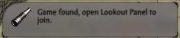 Lookout Game Found Message