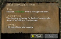 STEAL SHIPPING SCHEDULE