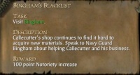 BINGHAM'S BLACKLIST