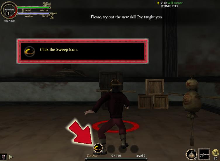 Using the skill "Sweep"