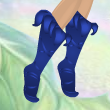 Peacock Blue Leaf Topper Boots