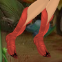 Sunset Orange Tall Tailflower Boots