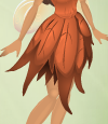Tangerine Orange Feather Frill Skirt