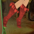 Sunset Orange Leaf Topper Boots
