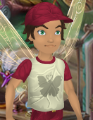 Mushroom White Garden-Talent Tee with Crimson Red Trim (Sparrow Man)