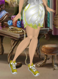 Snow White Sport Shorts with Daffodil Yellow Trim