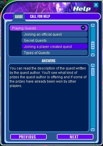 Joining a player created quest