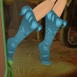 Frosty Blue Leaf Topper Boots