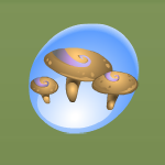 Squash Orange Swirled Toadstool Chairs