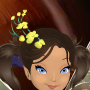 Bumble Bee Yellow Fanned Flower Clip