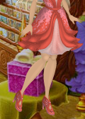 Coral Pink Tri-Color Skirt