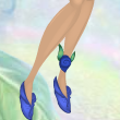 Peacock Blue Rose Bud Anklet