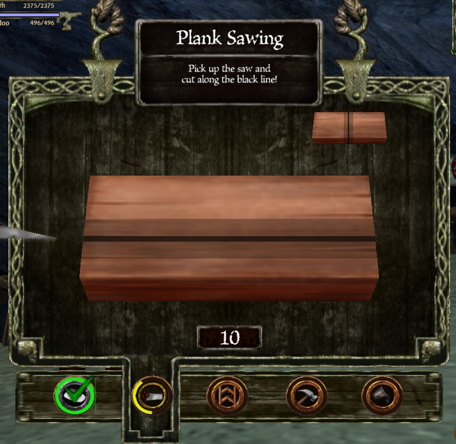 ''Pick up the saw and cut along the black line!