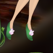 Grassblade Green Flower Slippers