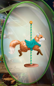Bright Sky Blue Colorful Carousel Fox