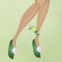 Apple Green Hibiscus Wrap Anklet