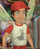 Mushroom White Animal-Talent Tee with Sunset Orange Trim (Sparrow Man)