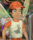 Mushroom White Animal-Talent Tee with Tangerine Orange Trim (Sparrow Man)