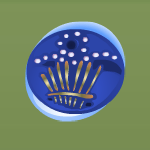Peacock Blue Pebble Finger Harp