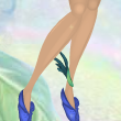 Moonshadow Blue Tropic Flower Anklet