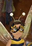 Pepper Black Buzzy Bee Mask with Honeycomb Yellow Trim