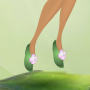 Sprout Green Flower Slippers
