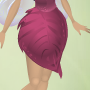 Raspberry Pink Leafy Bubble Skirt