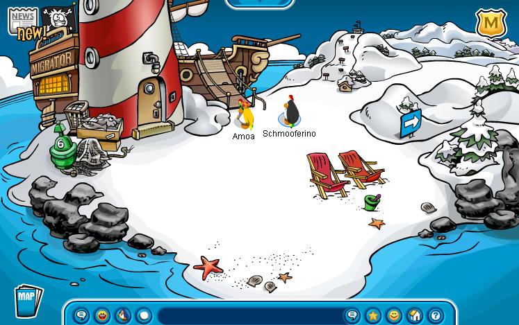 The Beach with Rockhopper's Ship