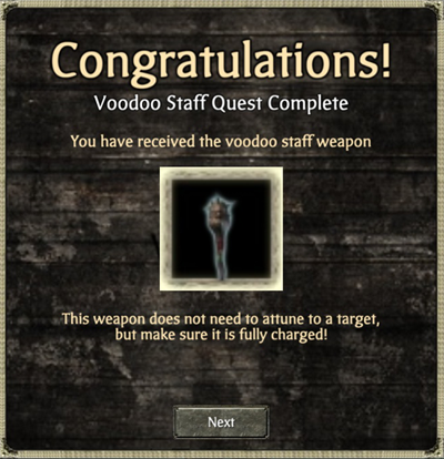 Voodoo Staff Quest Complete