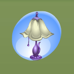 Mushroom White Rose of Sharon Lamp