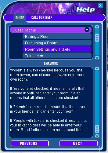 Room Settings and Tickets