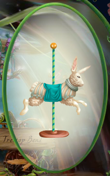 Bright Sky Blue Colorful Carousel Rabbit