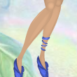 Bluebell Blue Grass Wrap Anklet