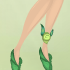 Rose Bud Anklet Green Apple