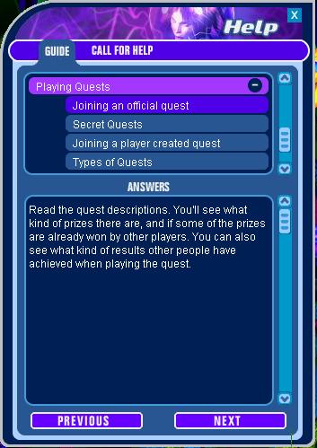 Joining an official quest