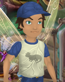 Mushroom White Water-Talent Tee with Sapphire Blue Trim (Sparrow Man)