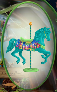 Bright Sky Blue Colorful Carousel Horse