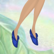 Petal Slippers Peacock Blue