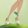Springtime Green Hibiscus Wrap Anklet