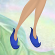 Peacock Blue Bubble Slippers