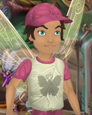 Mushroom White Garden-Talent Tee with Watermelon Pink Trim (Sparrow Man)