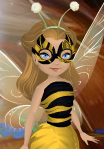 Pepper Black Buzzy Bee Striped Wrap with Honeycomb Yellow Trim