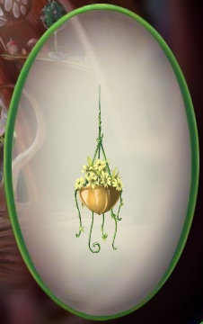 Buttercup Yellow Dangling Blossoms Basket