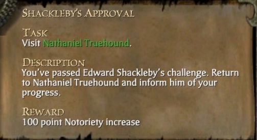 SHACKLEBY'S APPROVAL