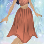 Long Lily Skirt Peachy Orange