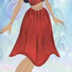 Sunset Orange Long Lily Skirt
