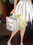 Ivory White Shopping Bags with Sparkling Yellow Trim