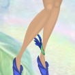 Peacock Blue Tropic Flower Anklet